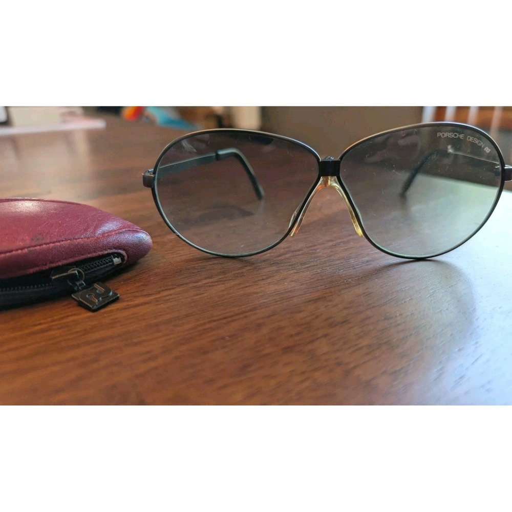 Carrera Porsche Vintage 1980s Aviator Foldable Sunglasses w/Zip Case #5626 Rare